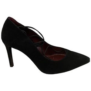 Maje Suede black heels with laces